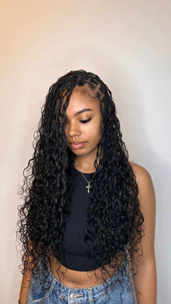 80 bohemian boho knotless braids hairstyles to try in 2024