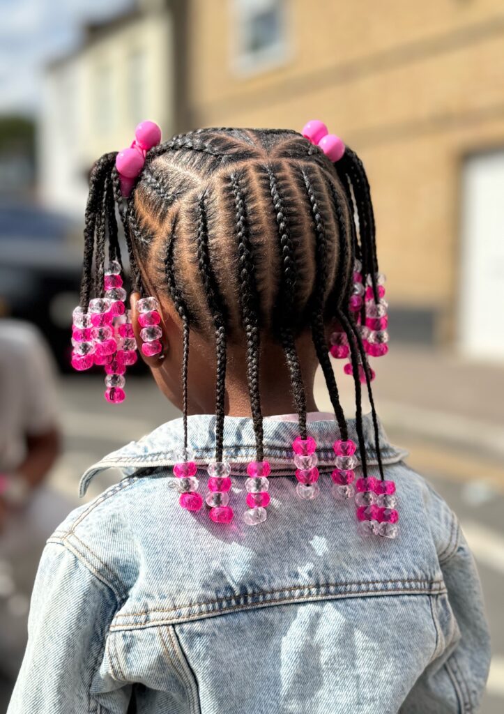 kayzhair kids girls style braids with beads (natural hair)